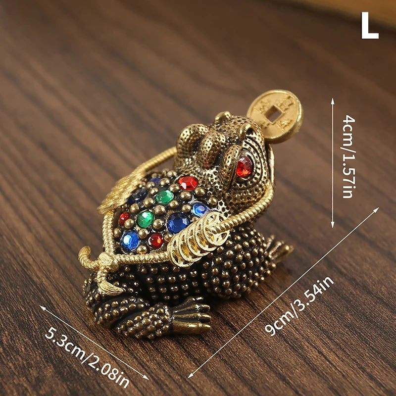 1Pc Feng Shui Toad Money Fortune Wealth Chinese Golden Frog Toad Coin Home Office Decoration Lucky Gifts Tabletop Ornaments