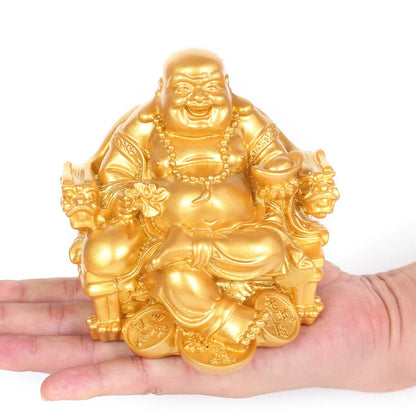 Happy Sakyamuni Buddha Figurines, Fortune, Laugh, Loudly Buddha Ornaments, Office Home Decoration, Gift