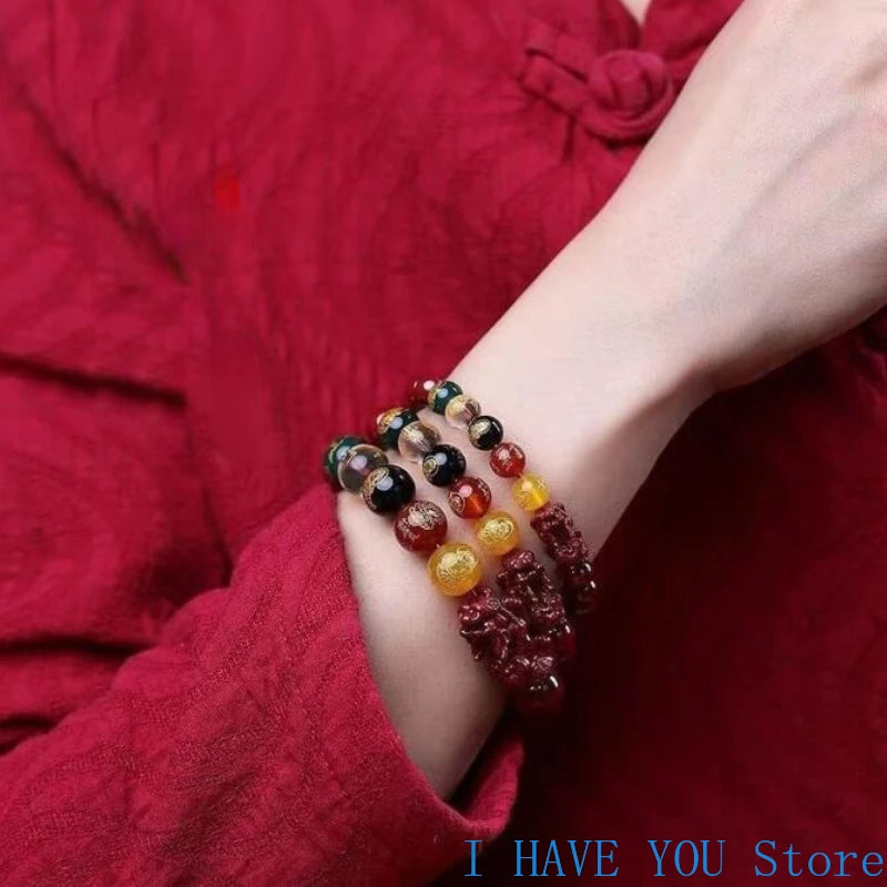 Red Cinnabar Pixiu Bracelet Amulet