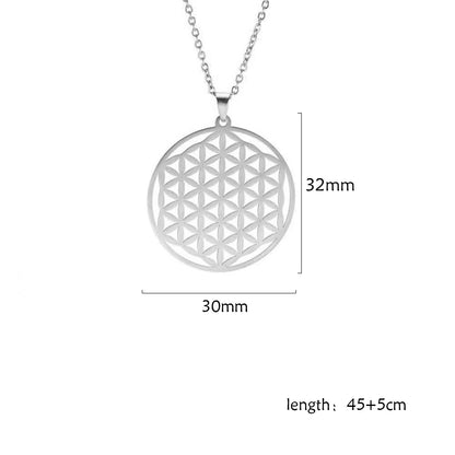 Flower of Life Sacred Geometry Necklace Stainless Steel