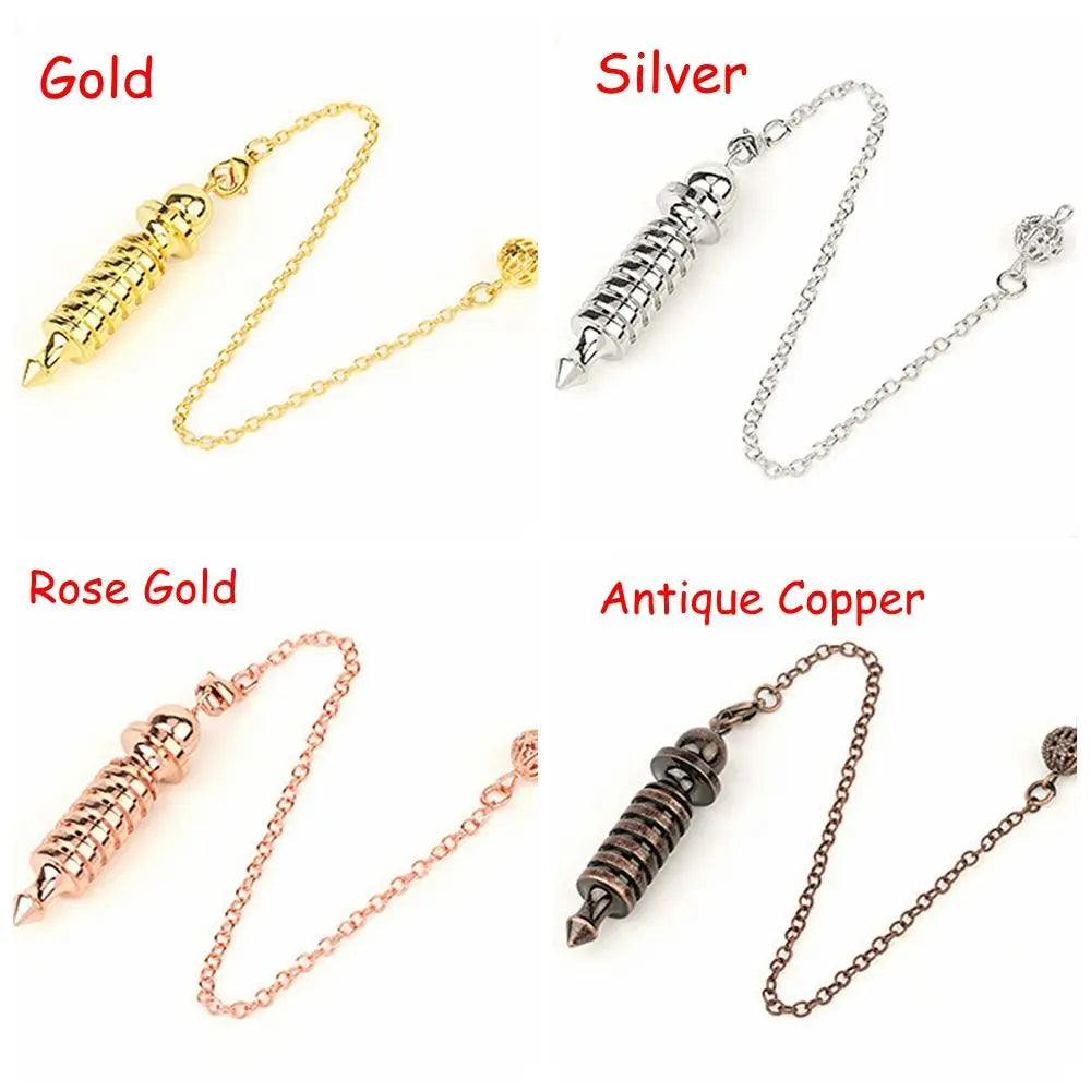 Pendulum Metal for Dowsing Pendule Pendulo Divination Radiestesia Healing Women Men Amulet Screw Shape Pendule Charm Jewelry