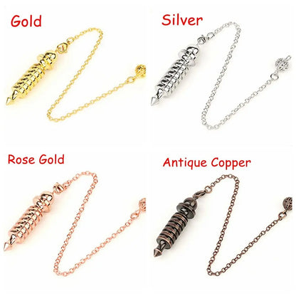 Pendulum Metal for Dowsing Pendule Pendulo Divination Radiestesia Healing Women Men Amulet Screw Shape Pendule Charm Jewelry