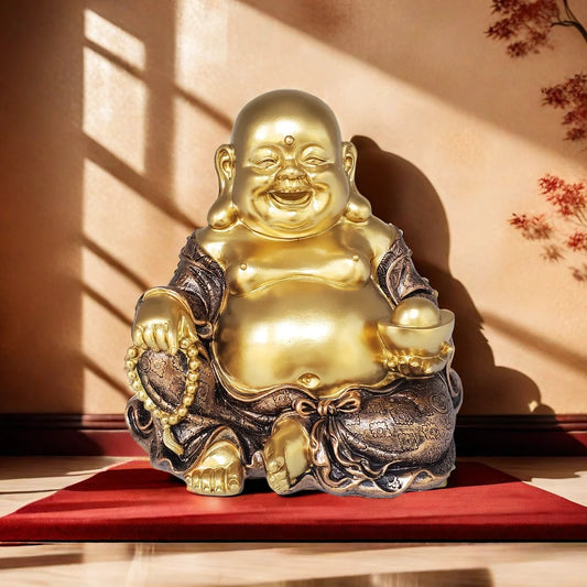 Living room room porch decoration Lucky and happy smiling Buddha statue, Zen garden, new home decoration, resin crafts Buddha