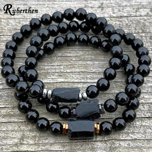 Ruberthen 6mm Natural Raw Black Tourmaline For Protection