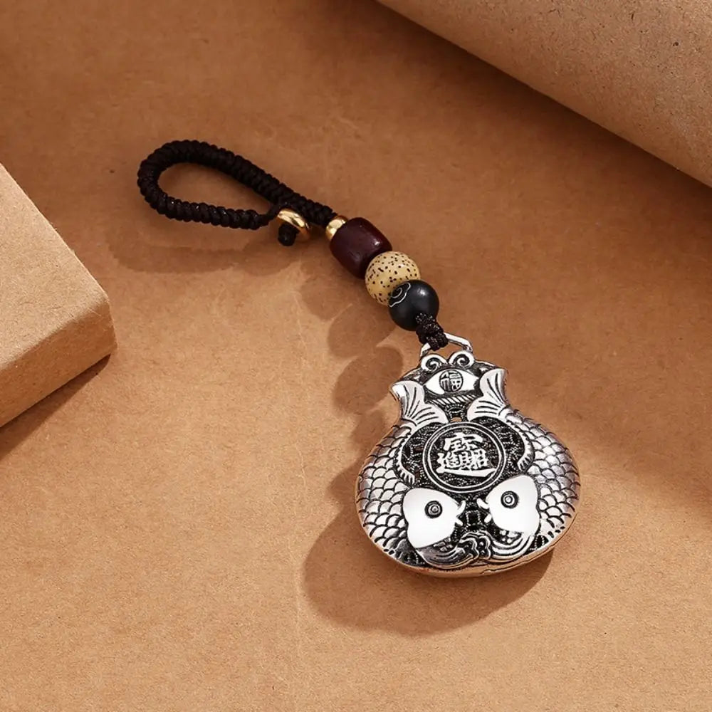 Creative Copper Lucky Bag Keychain Craftsmanship Pendant Car Keychain Fish Retro Car Accessories Women