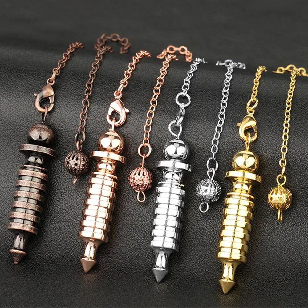 Pendulum Metal for Dowsing Pendule Pendulo Divination Radiestesia Healing Women Men Amulet Screw Shape Pendule Charm Jewelry